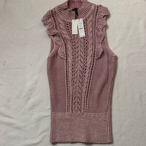 White House Black Market Mauve Sleeveless Cowl Sweater